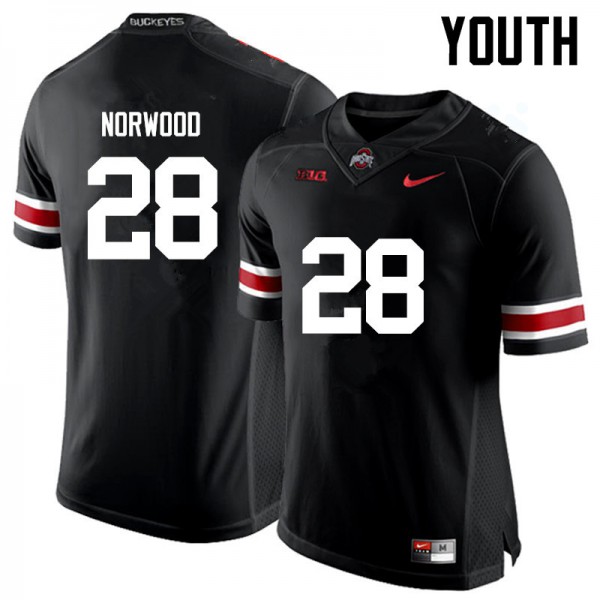 Ohio State Buckeyes #28 Joshua Norwood Youth Football Jersey Black